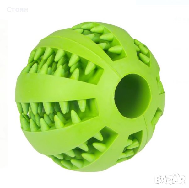 Играчка за куче Топка лакомство зелено 7,5 см, снимка 1