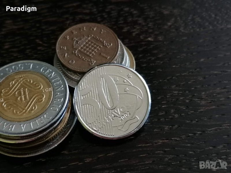 Монета - Бразилия - 50 центавос | 2002г., снимка 1