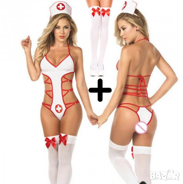 Еротичен секси костюм на медицинска сестра - Код: 1230, снимка 1