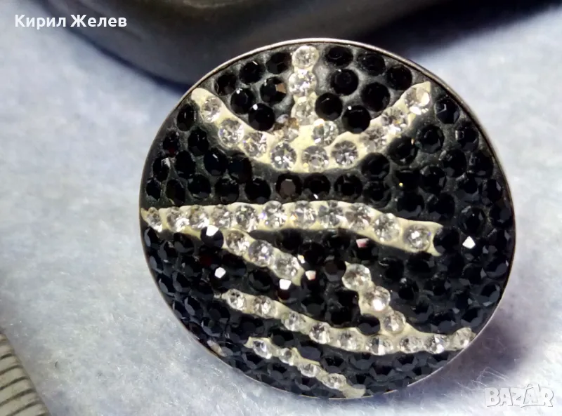 ОГРОМЕН СКЪПОЦЕНЕН СРЕБЪРЕН АРТ ПРЪСТЕН СРЕБРО 925 с БЛЕСТЯЩИ ФАСЕТИРАНИ МАРКАЗИТИ и ЦИРКОНИ 49280, снимка 1