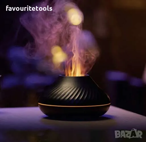 Овлажнител 130мл с включени 3 ароматизатора, с ефект горящ огън, снимка 1