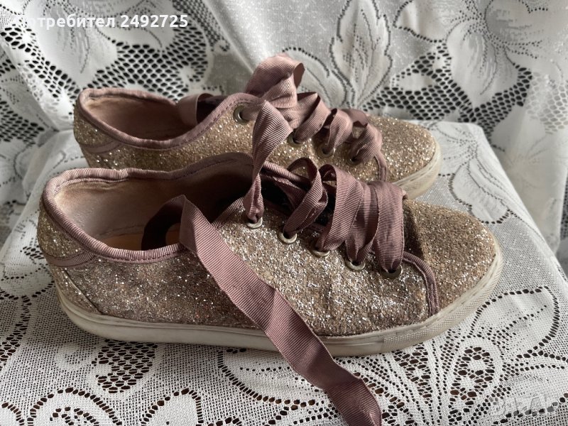 Кецове розови, обувки, бляскови, марка STRADIVARIUS, снимка 1