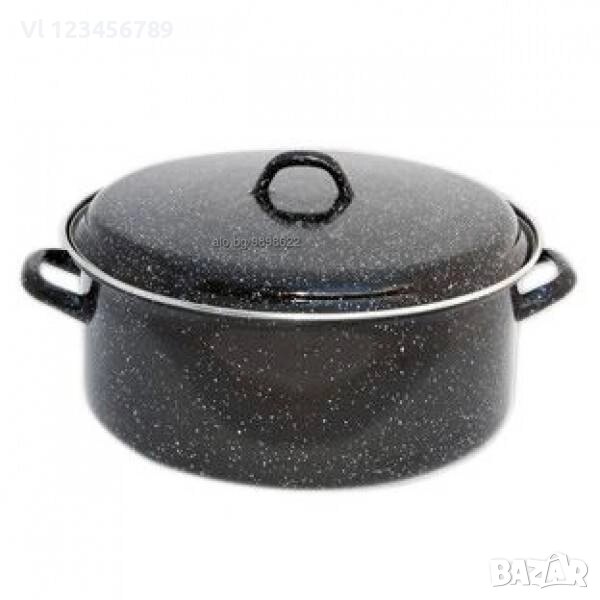 Тава емайлирана с капак метален кант 36см, снимка 1