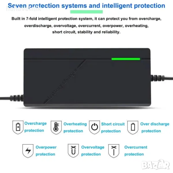 Усилено зарядно устройство с вентилатор 16S 67.2V 2А за литиево-йонни батерии 60V , снимка 1