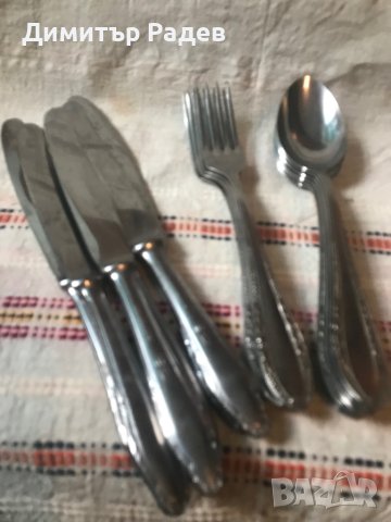 ВИЛИЦИ-12 БР-ЛЪЖИЦИ-6 БР-НОЖОВЕ 6 бр --РЕТРО-1972 Г-НОВИ--СССР--24 БР Ц-НА-80 ЛВ, снимка 4 - Прибори за хранене, готвене и сервиране - 41481304