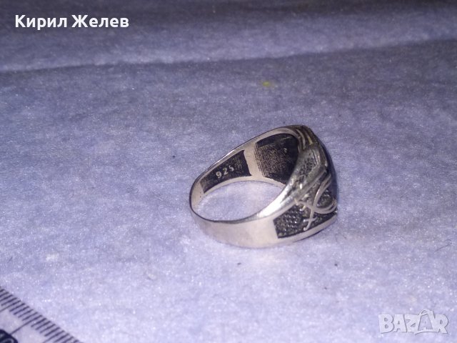 СКЪПОЦЕНЕН АВТОРСКИ СРЕБЪРЕН ПИРАТСКИ ПРЪСТЕН СРЕБРО 925 с НИЕЛО и ОГРОМЕН ФАСЕТИРАН МАРКАЗИТ 36405, снимка 6 - Пръстени - 39535693