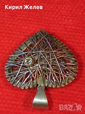 АРТ СЪРЦЕВИДЕН ФИНА РЪЧНА ИЗРАБОТКА МЕДАЛЬОН ПЕНДАНТ СРЕБРО 925 ДИЗАЙНЕРСКИ УНИКАТ 15171, снимка 13 - Колиета, медальони, синджири - 30395006