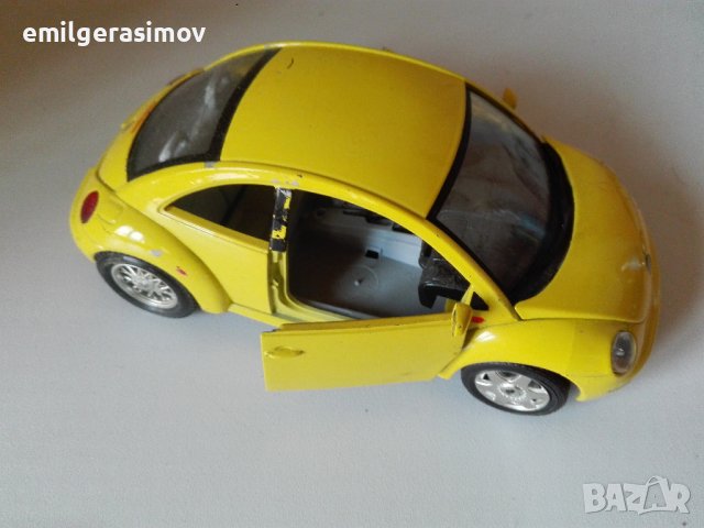 Метална количка М 1:24 - Volkswagen Ney Beetle ., снимка 6 - Колекции - 39657137