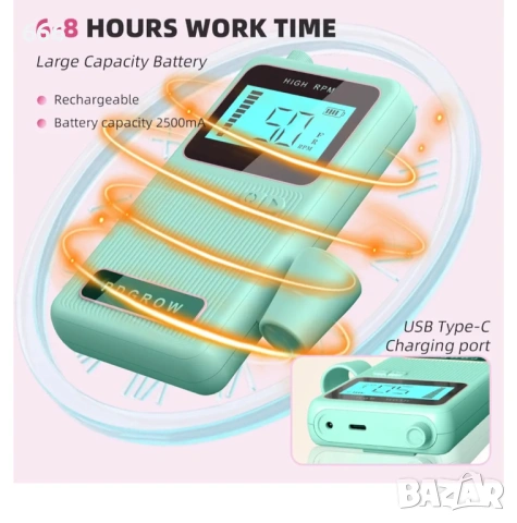 Нова Безчеткова пила за нокти 50000 об/мин – комплект с приставки за маникюр, снимка 5 - Друга електроника - 53199347