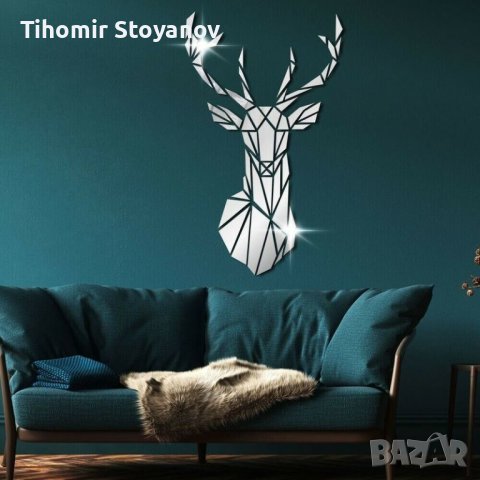 Огледален стикер форма елен, снимка 3 - Други - 41902617