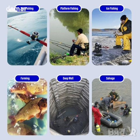 Подводна риболовна камера, 1080P 220° широкоъгълен HD 4.3-инчов екран с 15 метра кабел, снимка 4 - Камери - 53836542