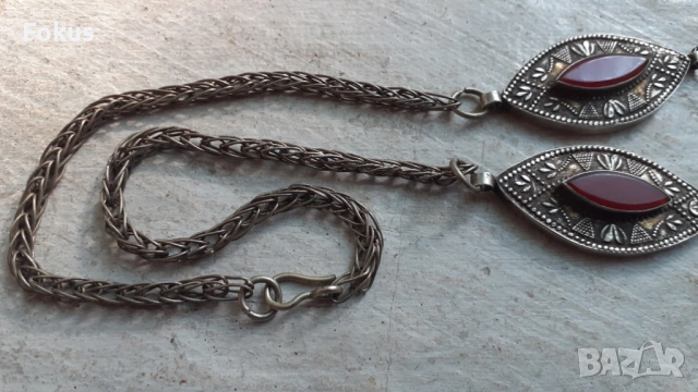 Уникален възрожденски сребърен накит гердан колие огърлица, снимка 6 - Антикварни и старинни предмети - 53417908