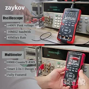 2 в 1 ръчен осцилоскопски мултицет, 10MHz честотна лента 48MSa/s Професионален осцилоскоп, снимка 2 - Друга електроника - 49098463