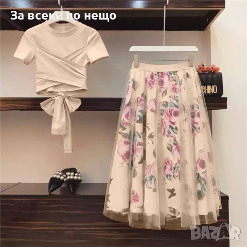 Дамски Комплект Пола И Блуза - Налични Различни Цветове Код A625, снимка 5 - Комплекти - 50466363