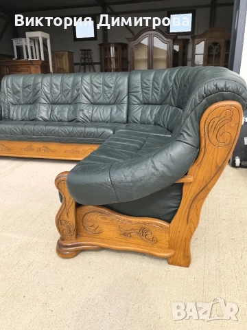 Ъглов диван - Естествена кожа , снимка 2 - Дивани и мека мебел - 53851796