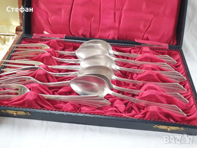 Комплект посребрени прибори, снимка 3 - Антикварни и старинни предмети - 50287815