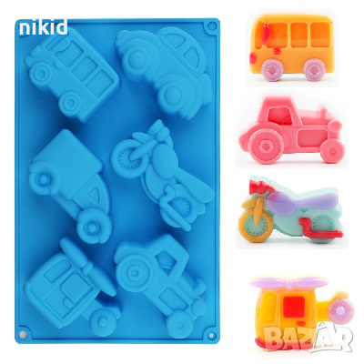 Кола Автомобил Камион Мотор Самолет Автобус трактор големи дълбок силиконов молд форма фондан гипс 