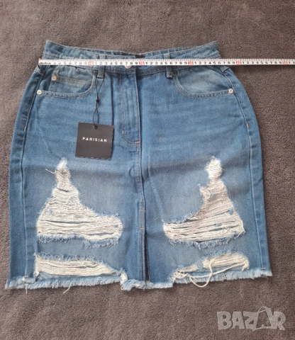 Дънкова пола Размер М, снимка 4 - Поли - 52451955