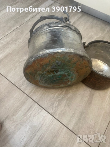 Бакърени съдове и тиган, снимка 4 - Антикварни и старинни предмети - 53481080