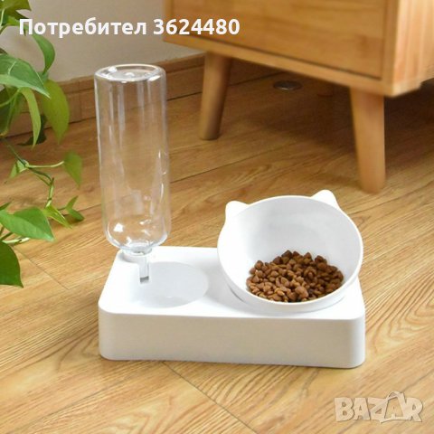 3779 Котешка къпичка за храна с диспенсър за вода, снимка 6 - За котки - 38922183