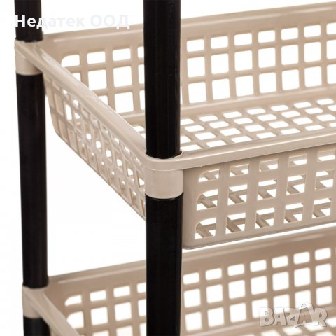 Етажерка с три рафта и колелца, 30х40х57см, бежова, снимка 3 - Етажерки - 35718372