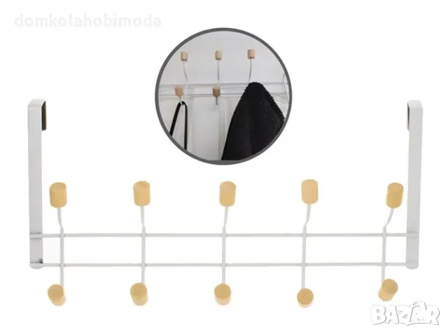 Закачалка за стена или врата,40х20х5 см, Метал и дърво