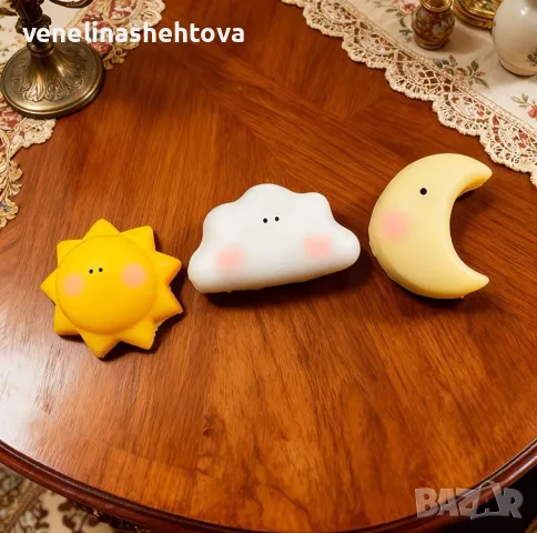 Слънце звезда луна силиконов молд форма гипс смола шоколад фондан декорация торта мъфини 