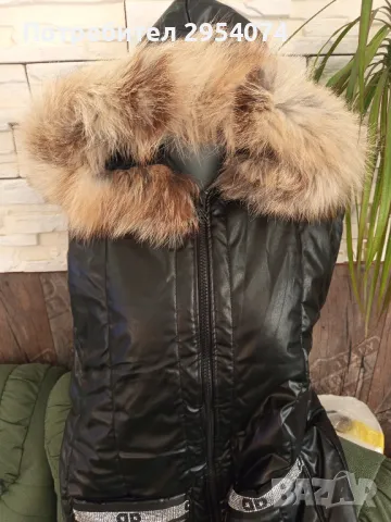 кожен елек с естествен косъм л/хл 69лв, снимка 2 - Елеци - 48020942