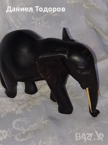 Масивна Дървена Фигура , Слон от Абанос., снимка 3 - Колекции - 52835033