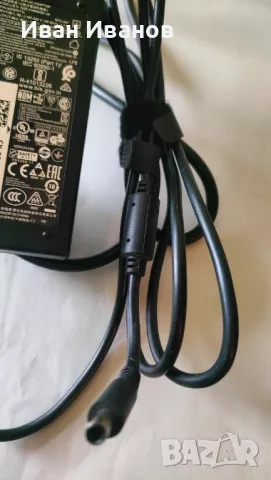 Зарядно лаптоп Dell 65вата, 19.5в, 3.34амп тънка букса с пин, снимка 3 - Части за лаптопи - 49325346