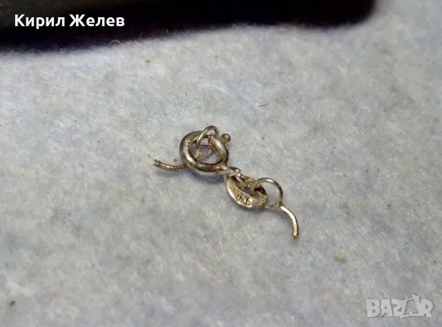 СТАРА СРЕБЪРНА ЗАКОПЧАЛКА РОДИРАНО СРЕБРО 925 КАРАБИНКА За ЛАНЧЕ ГРИВНА КОЛИЕ ВЕРИЖКА 49948, снимка 2 - Други - 49525522