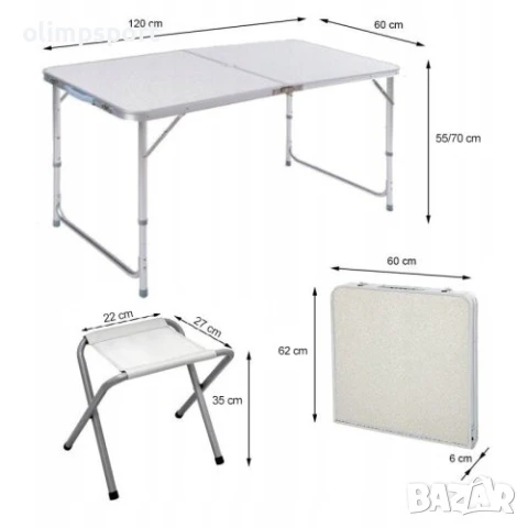 Сгъваема маса за къмпинг с 4 стола и отвор за чадър., снимка 6 - Къмпинг мебели - 50492710