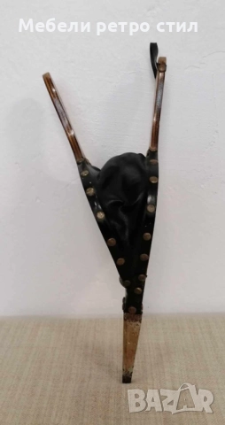 Дървено духало за камина с кожени и метални елементи, напълно функционално. Подходящо за използване., снимка 5 - Колекции - 52307148