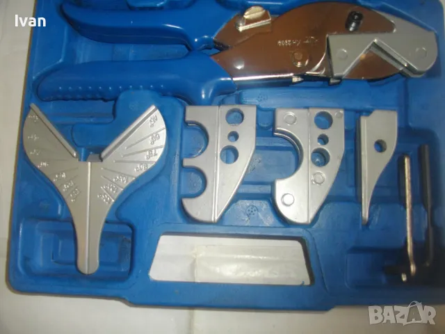 НОВА НЕМСКА ОРИГИНАЛНА РЪЧНА НОЖИЦА 5 ПРИСТАВКИ ЗА РЯЗАНЕ НА ПВЦ ТРЪБИ ЛАЙСНИ ПРОФИЛИ POWERFIX PROFI, снимка 7 - Други инструменти - 48998330