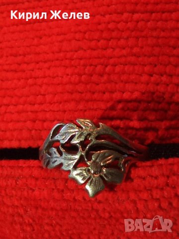 СТАРИНЕН ФЛОРАЛЕН СРЕБЪРЕН АР НУВО ПРЪСТЕН ВИСОКА ПРОБА СРЕБРО МАЙСТОРСКА АЖУРНА ИЗРАБОТКА 35017, снимка 3 - Антикварни и старинни предмети - 39460973