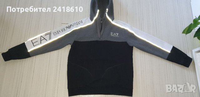 Emporio Armani EA7 Hoodie Half Zip Mens Size 50/L ОРИГИНАЛ! Мъжки Суичер!