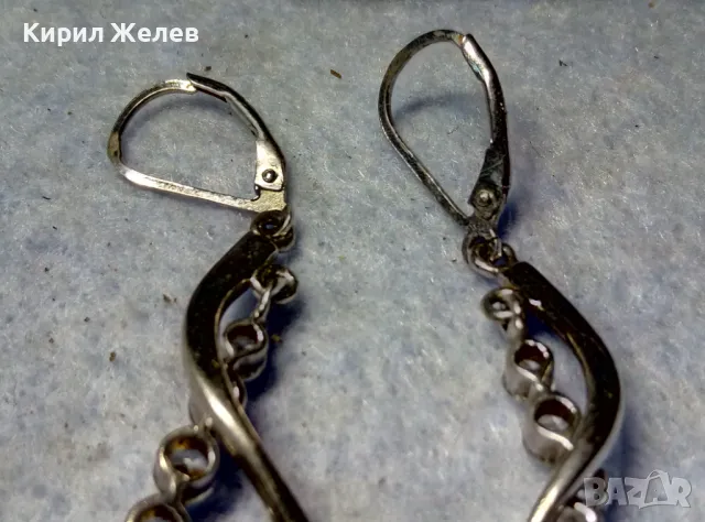 ШАРМАНТНИ СКЪПОЦЕННИ СРЕБЪРНИ ОБЕЦИ РОДИРАНО СРЕБРО 925 с БЛЕСТЯЩ ЮВЕЛИРНО ФАСЕТИРАН ФИАНИТ 49281, снимка 7 - Обеци - 50072773