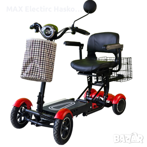 Сгъваема електрическа четириколка MaxMotors 750W - RED, снимка 6 - Инвалидни скутери - 44633701