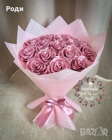 Вечни сатенени рози, снимка 8 - Изкуствени цветя - 52895433