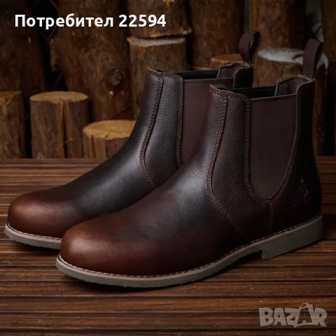 Мъжки ботуши ръчно изработени от естествена кожа, без връзки класически – Тъмно кафяви EU 41, снимка 3 - Мъжки ботуши - 55964952