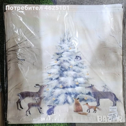 Коледни декоративни калъфки за възглавници – 7 уникални празнични дизайна,45×45см - 6 бр. в комплект, снимка 12 - Декорация за дома - 52080704