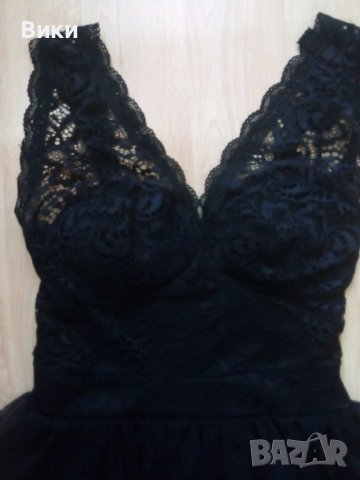 Елегантна черна рокля, размер S-M, снимка 2 - Рокли - 42182795