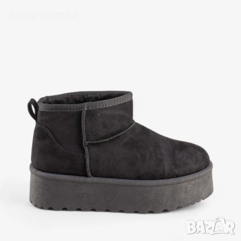 Дамски боти тип UGG на платформа в черно BD2908-1 black