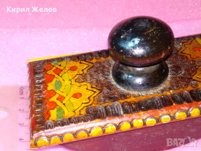 СТАРА от ЦАРСКО ВРЕМЕ ПИРОГРАФИРАНА ДЪРВЕНА ПОПИВАТЕЛНА за МАСТИЛО ПЕЧАТИ 24126, снимка 8 - Антикварни и старинни предмети - 44185357