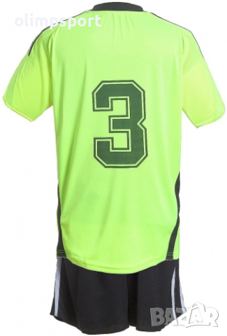 Екип футболен 16 броя в комплект електриково зелено и черно с номера 2-11 и 13-18., снимка 2 - Футбол - 36226958