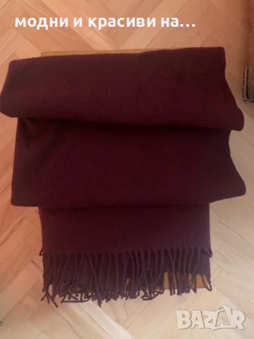 Голям вълнен шал MSCH Copenhagen бордо, снимка 5 - Шалове - 52736000
