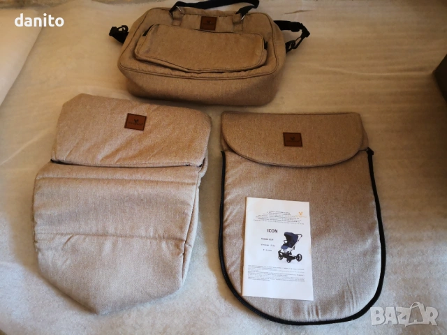 Детска количка Cangaroo - Icon 2 в 1 + Столче за кола и адаптори за закачане на шасито н, снимка 18 - Детски колички - 53784471