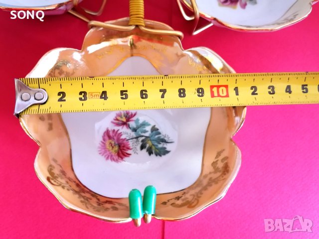 Невероятно Красиво Позлатено Порцеланово Плато За Ядки,Сосове, снимка 9 - Антикварни и старинни предмети - 41057840