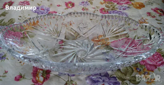 Кристална голяма елипсовидна купа, фруктиера, снимка 16 - Декорация за дома - 47463734