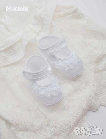 Бебешки Пантофки от плат , снимка 3 - Бебешки обувки - 44554280
